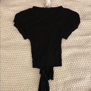 Forever 21 Elegant Black Tie Crop Top